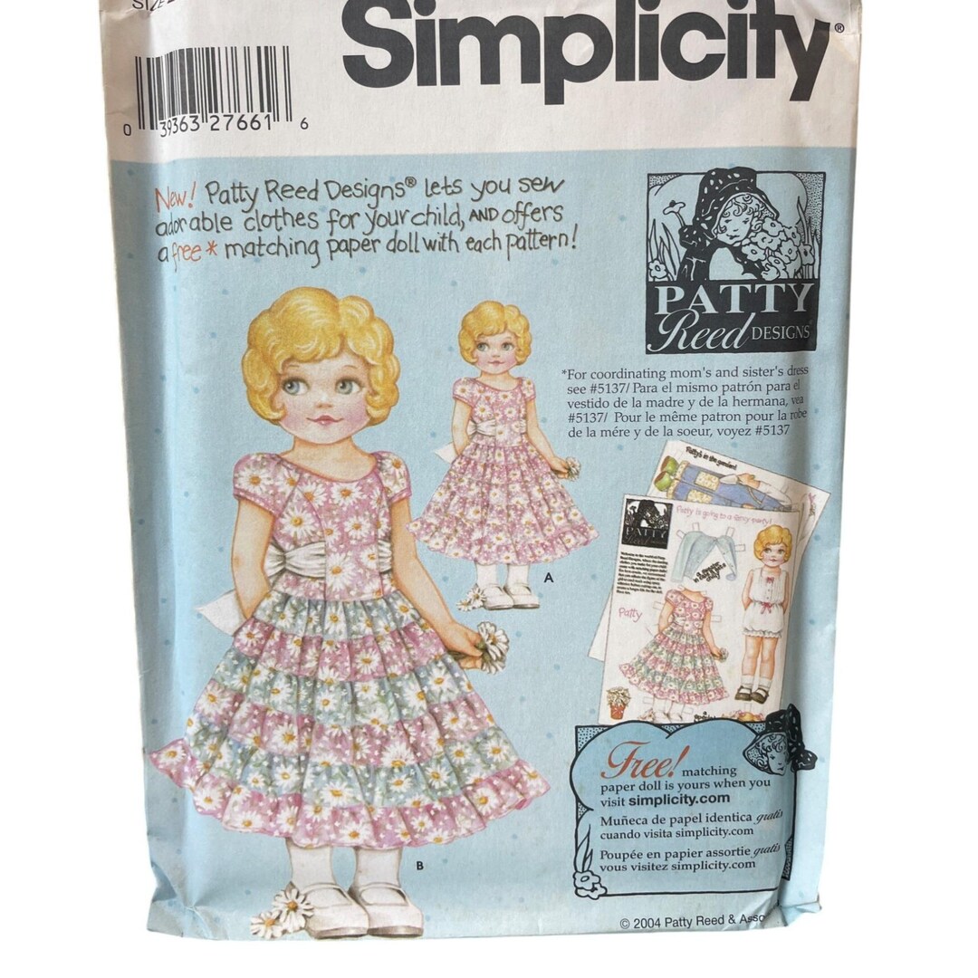 Simplicity Sewing Pattern 5140 Patty Reed Girl Dress Sizes 3-6 Plus ...