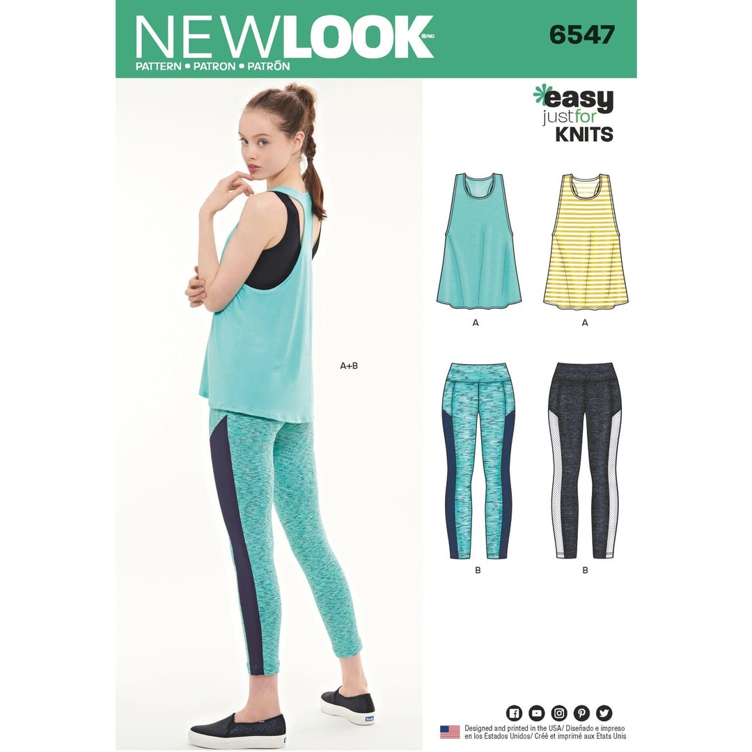 New Look Sewing Pattern 6547 Athletic Top Shirt Pants Size XS-XL - Etsy