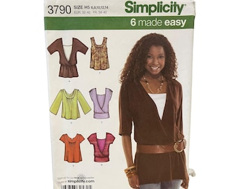 Simplicity 3790 Misses Wrap Tops Size 6-14 Sewing Pattern