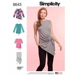 Simplicity Sewing Pattern 8643 Misses Top Sleeve Options Size XXS-XXL