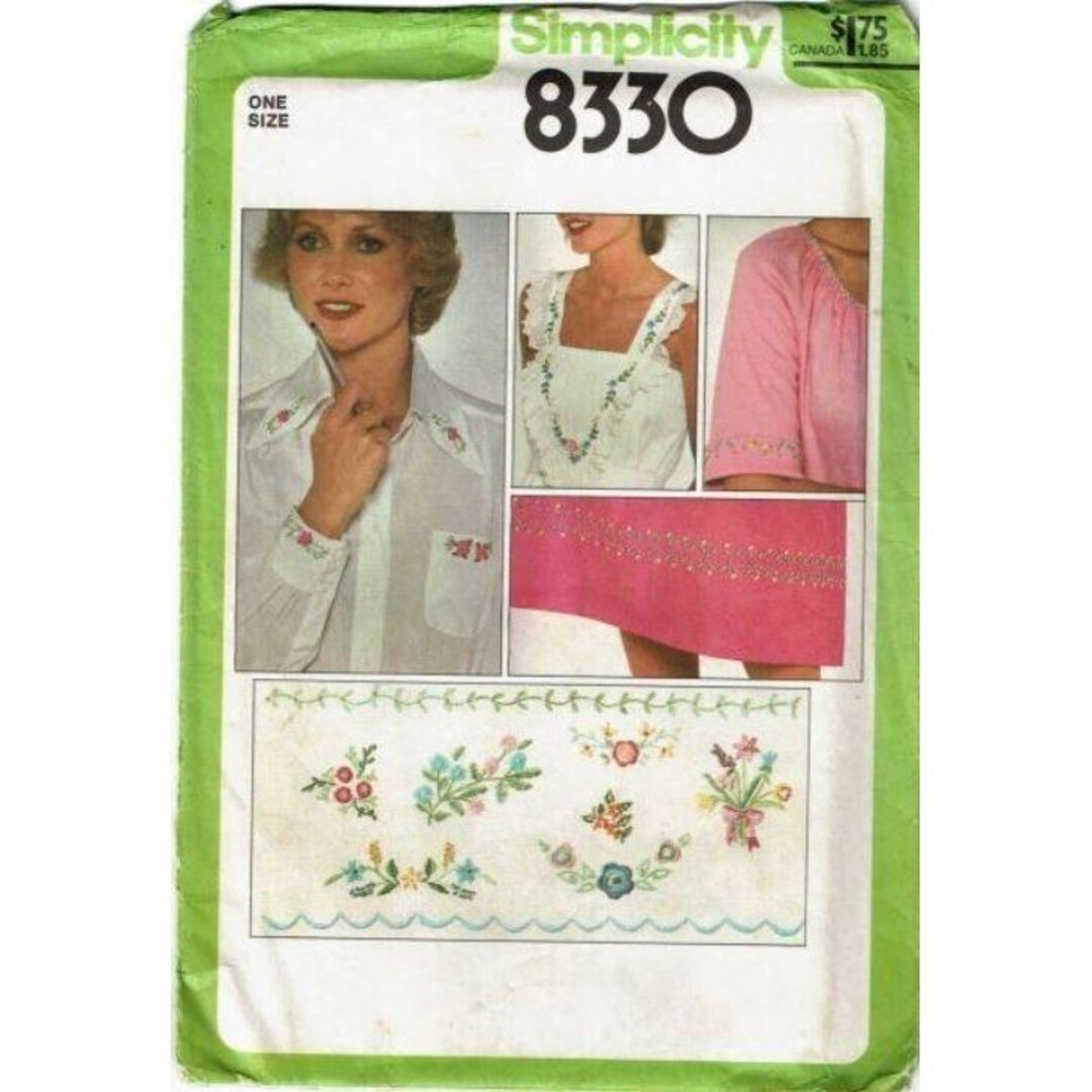 Simplicity Sewing Pattern 8330 Transfers Embroidery VTG - Etsy