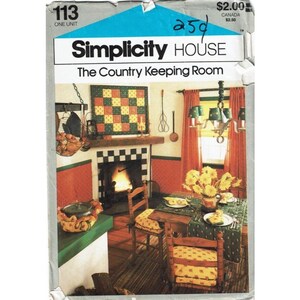 Simplicity Sewing Pattern 113 Country Keeping Room Decor