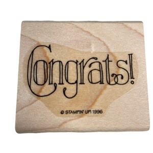 NUEVO sello de goma montado NO INK Stampin Up ¡Felicitaciones!