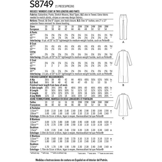 Patrón De Costura Simplicity 8891 10144 Pantalón De Vestir, Pantalones Cortos, Parte Superior, Talla 20W-28W - España