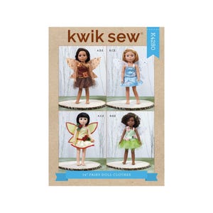 Kwik Sew K4280 R10591 Fairy Doll Clothes Sewing Pattern For 14&quot; Dolls
