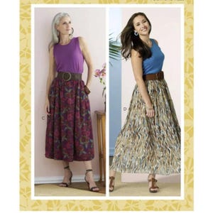 Butterick Maxi Midi Skirt Sewing Pattern Elastic Waist Boho L-XXL