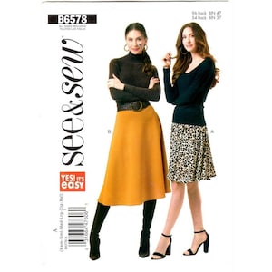Butterick See and Sew Sewing Pattern 6578 Skirts Misses Size XS-XXL