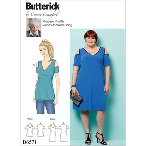 Butterick Sewing Pattern 6571 Misses Top Dress Size 18W-44W