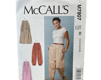 McCALL'S M7907 Misses' Pants Size E5 14-22 Loose-Fitting Style UNCUT FF