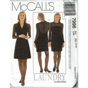 McCalls Sewing Pattern 7996 Dress Shelli Segal Misses Size 4-8