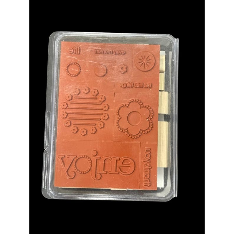 Stampin' Up! Enjoy Every Moment Wood Rubber Stamp Set 11-piece Floral ...