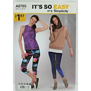 Simplicity Sewing Pattern 8785 Misses Knit Leggings Size XS-XL