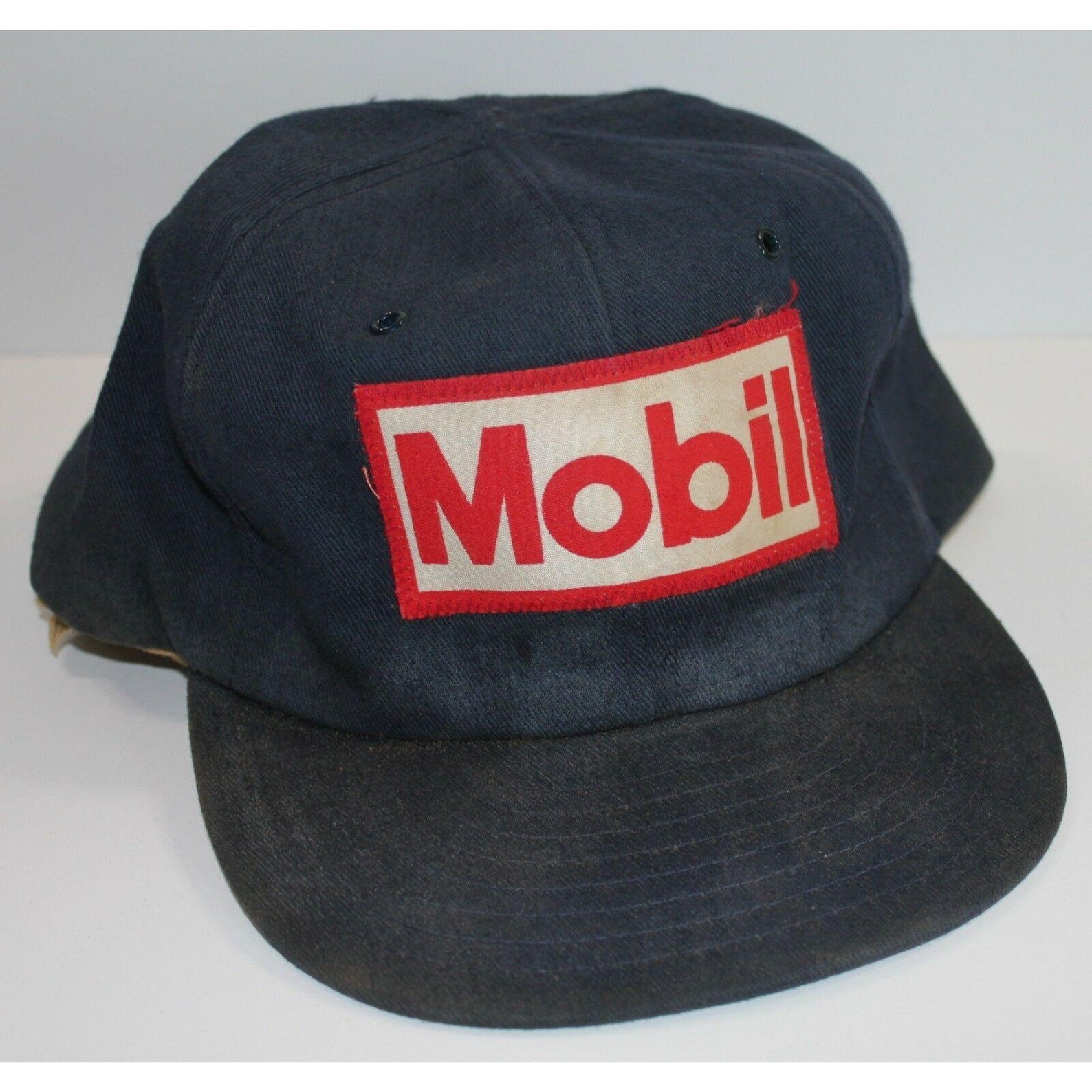 Vintage Mobil Gas Station Big Patch Trucker Cap Hat Snapback Etsy