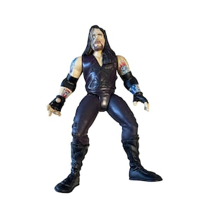 WWE Undertaker Wrestling Action Figure Collectible Toy With Tattoos Black Outfit