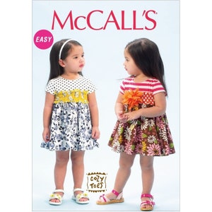 McCalls Sewing Pattern 6943 Dress Toddlers Size 1/2-4