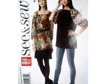 Butterick See and Sew Sewing Pattern 5974 Tunic Top Shirt Misses Size XS-XXL