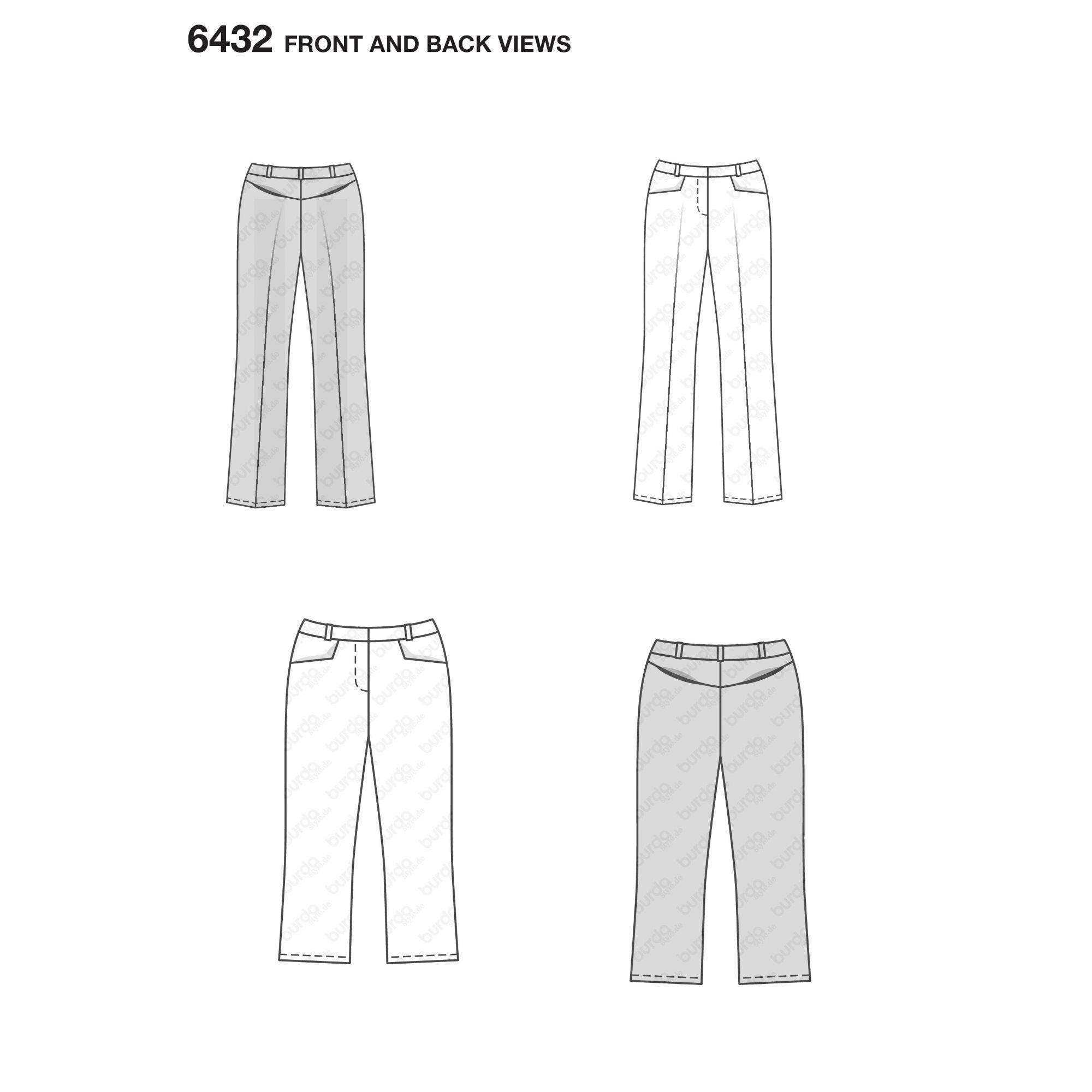 Burda Sewing Pattern 6432 Pants Trousers Cropped Misses Size 8-20 - Etsy