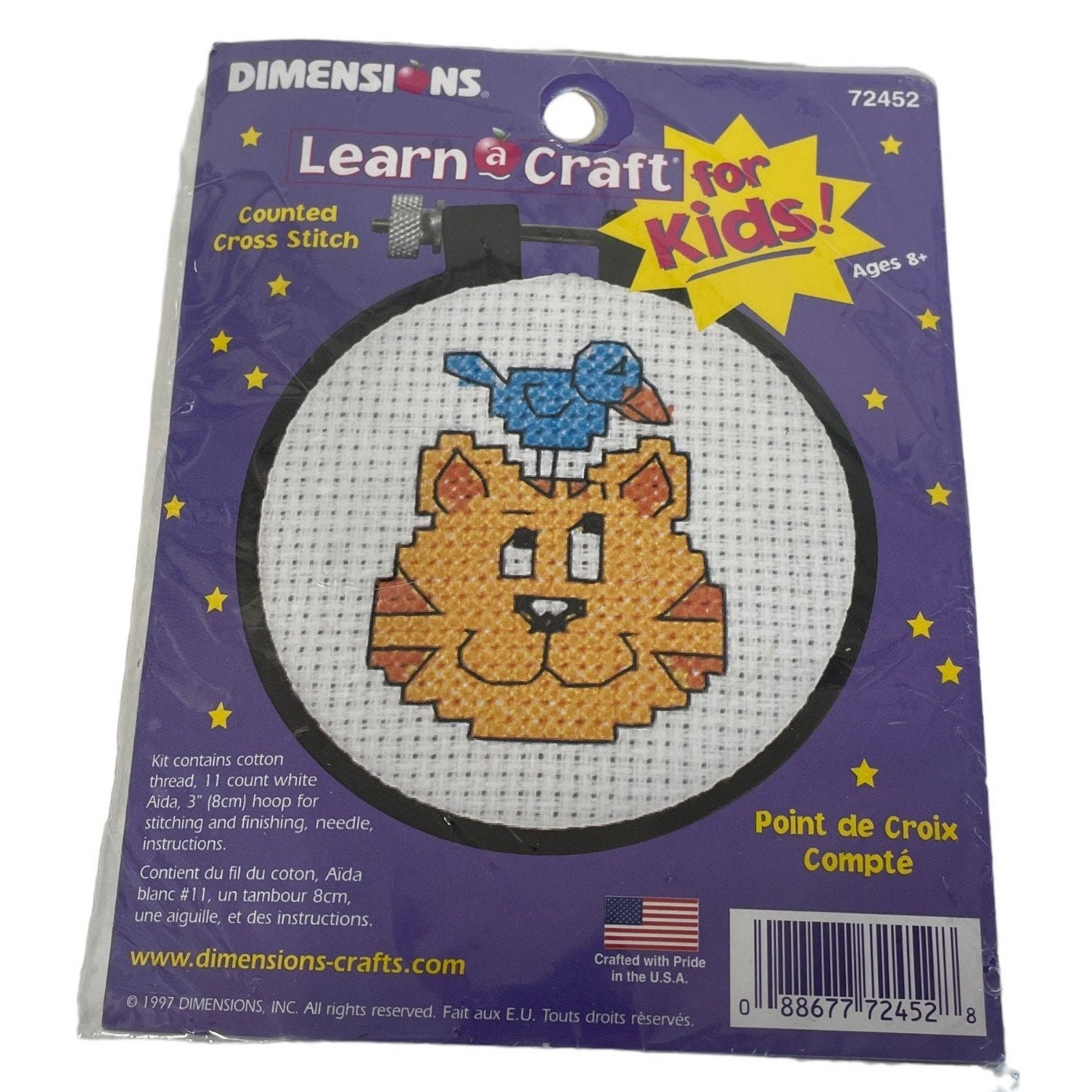 Dimensions 72452 Counted Cross Stitch for Kids Cat Bird 