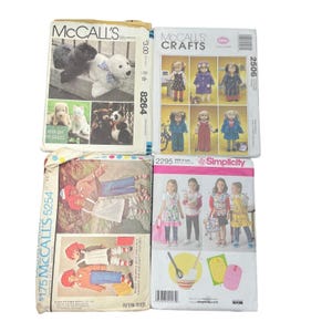 McCalls & Simplicity Vintage Doll Toy Childrens Clothing Sewing Pattern CUT LOT
