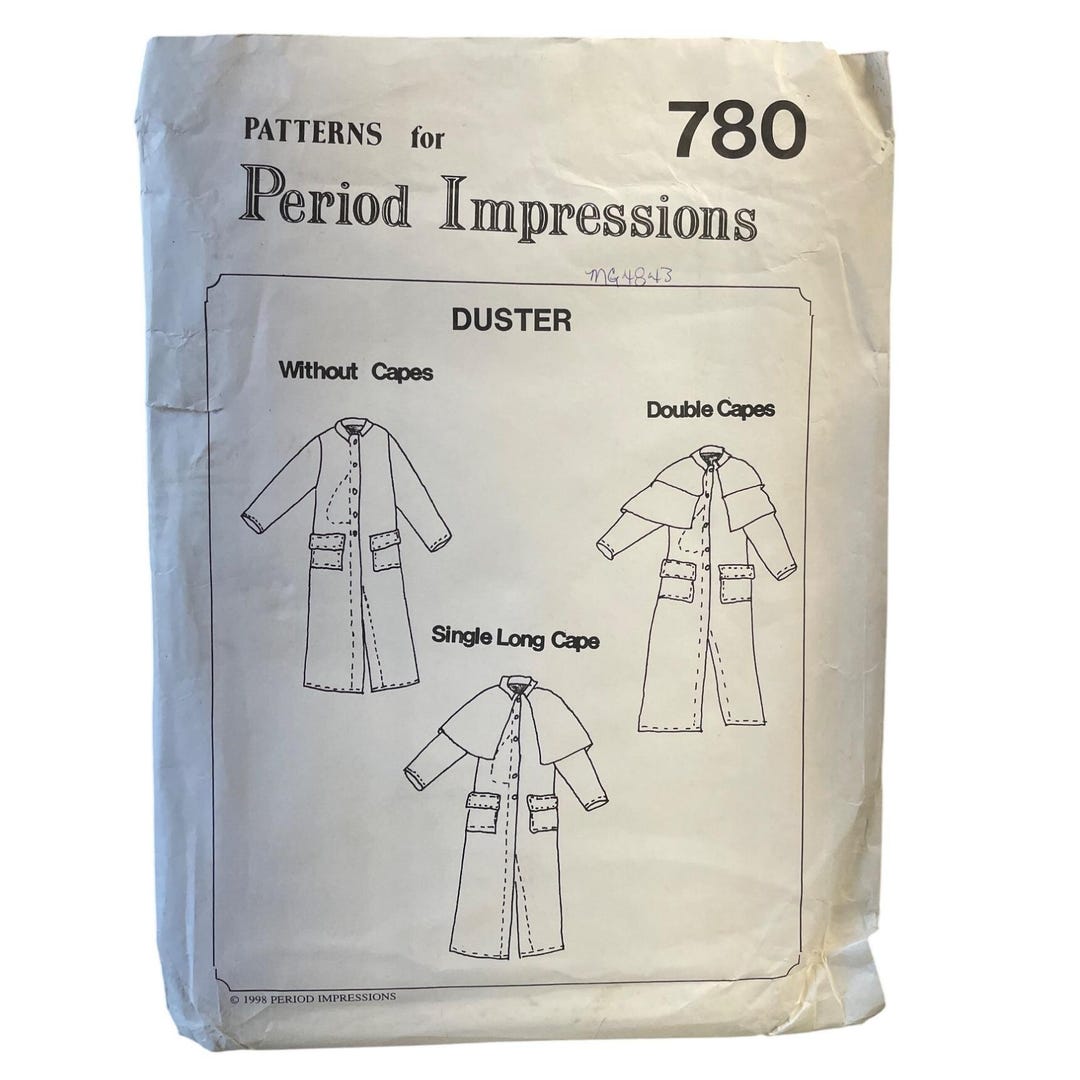 Period Impressions 780 Sewing Pattern Duster Cape Uncut Mens S-XL - Etsy
