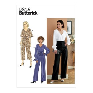 Butterick Sewing Pattern 6716 Jumpsuit Sash Misses Size 14-22