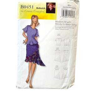 Butterick B0451 Connie Crawford Womens Blouse & Skirt Sewing Pattern Size XS-XXL