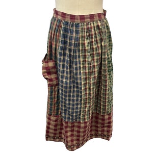 Handmade Skirt Checkered Plaid Harvest Costume 28&quot; Waist