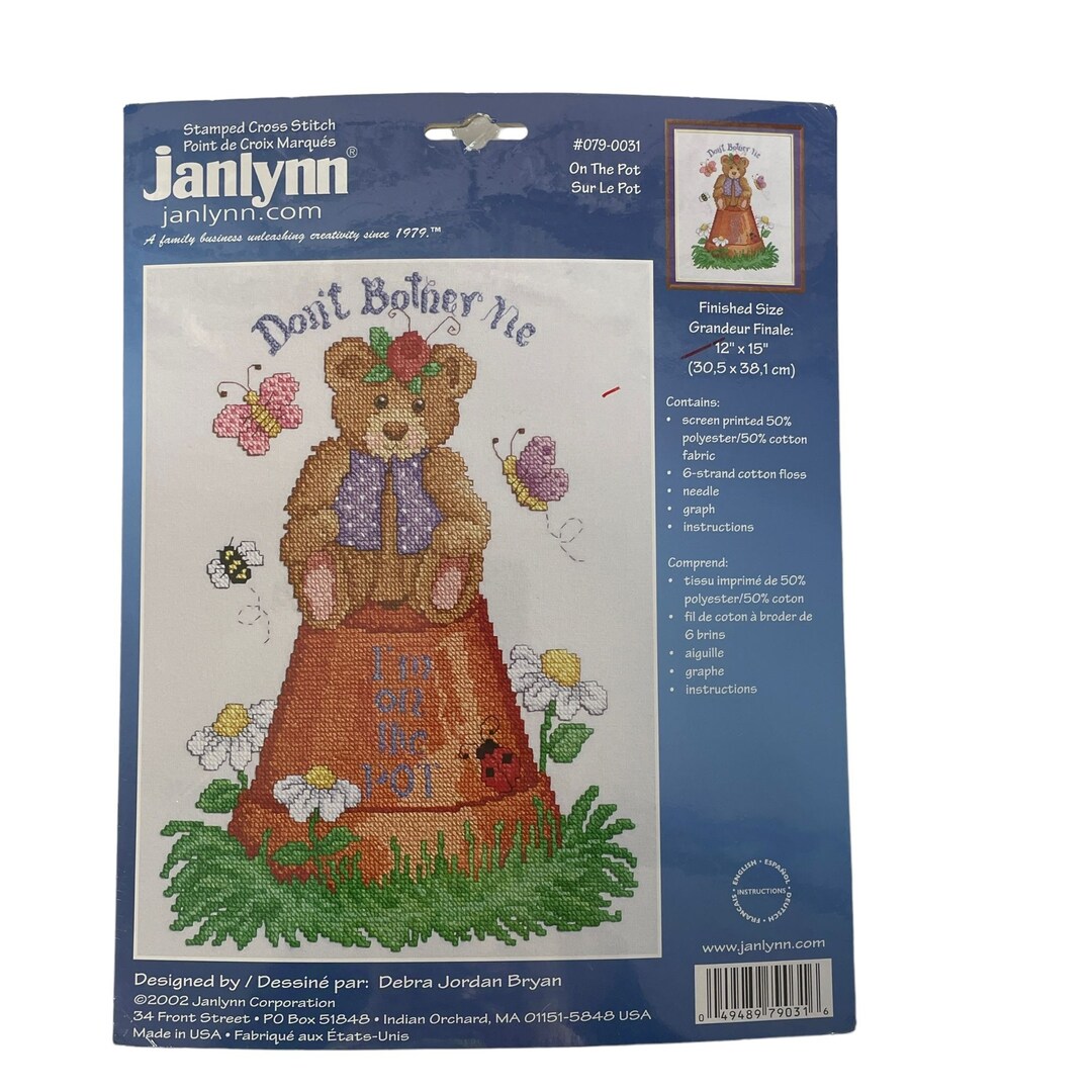Janlynn Stamped Cross Stitch on the Pot Honey Bear Complete Etsy