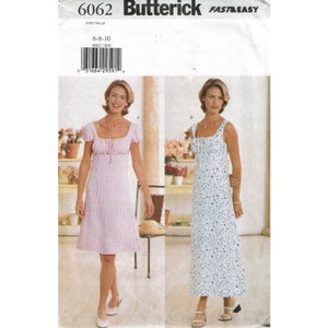 Butterick Sewing Pattern 6062 Dress Misses Size 6-10