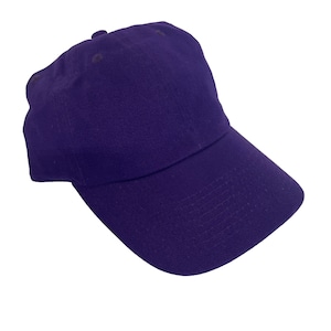 Vintage Cobra Cap Hat Blank Plain Curved Purple Corduroy Hook Loop