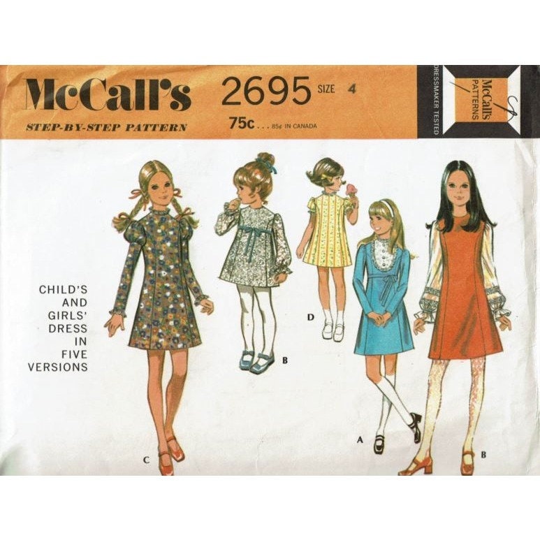 Strathmore Pattern 2695 Mccalls Sewing Pattern 2695 Dress Girls Size 4 - Etsy