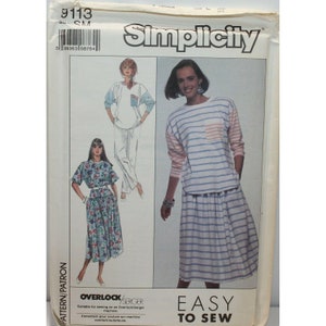 Simplicity 9113 Symönster Topp Kjol Byxor Storlek 10 12