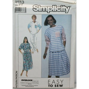 Simplicity Symönster Misses Storlek 6 8 Petite 9113 Toppkjol Byxor Oklippta FF