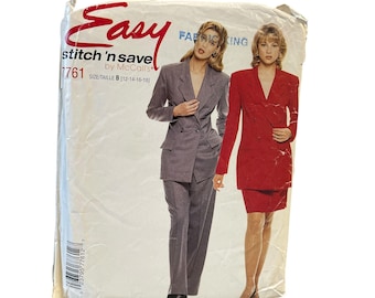 McCalls Sewing Pattern 7761 Jacket Skirt Pants Misses Size 12-18