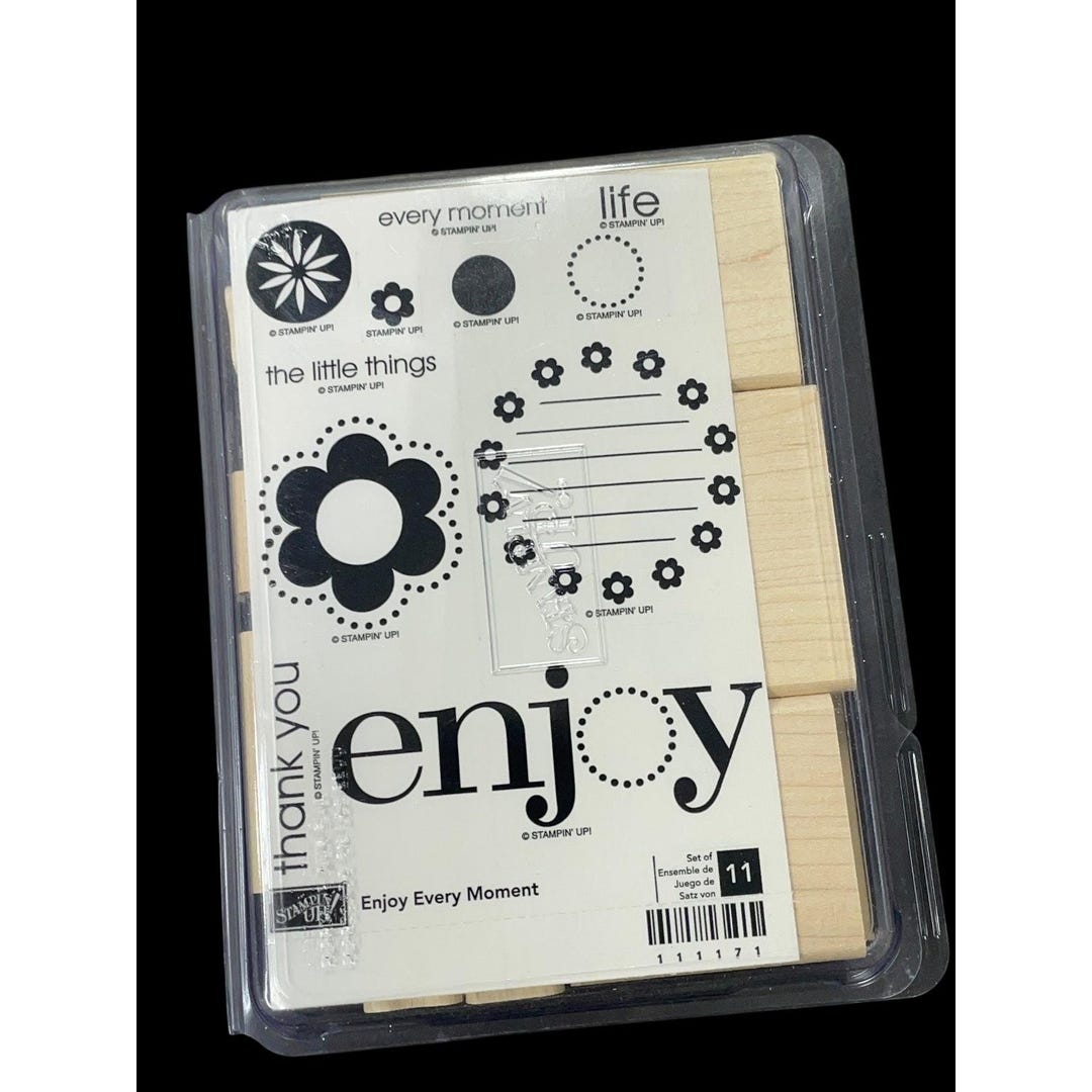 Stampin' Up! Enjoy Every Moment Wood Rubber Stamp Set 11-piece Floral ...