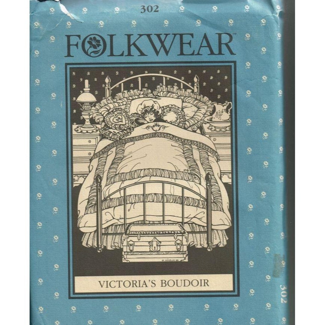 Folkwear Sewing Pattern Victorias Boudoir 302 Bedding Quilt Shams Dust