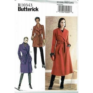 Butterick Schnittmuster 10343 Misses Mantel Gürtel Gr. SML-LRG
