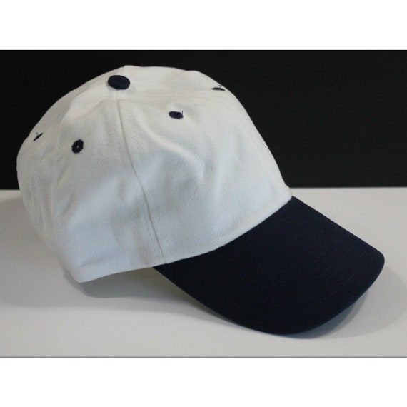 Trucker Hat Blank White Navy Cotton Curved Brim Bu