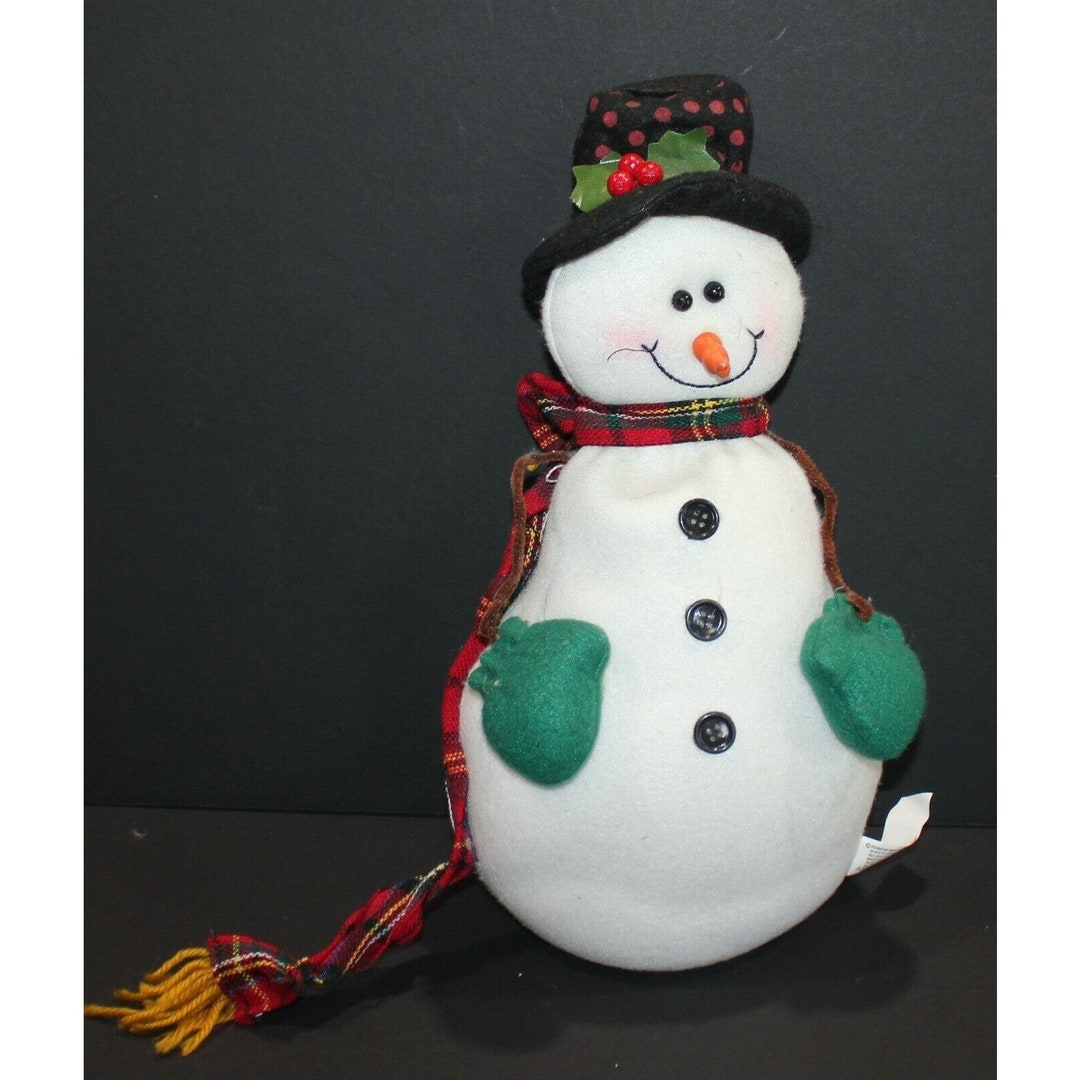 Snowman Christmas Door Stop Figurine Cloth Etsy
