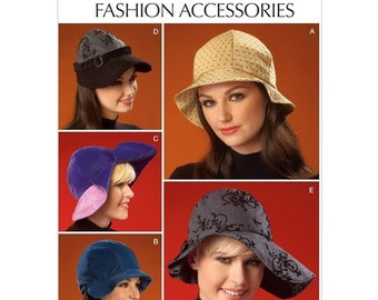 McCalls Sewing Pattern 7030 Cap Hats Misses Size XS-L