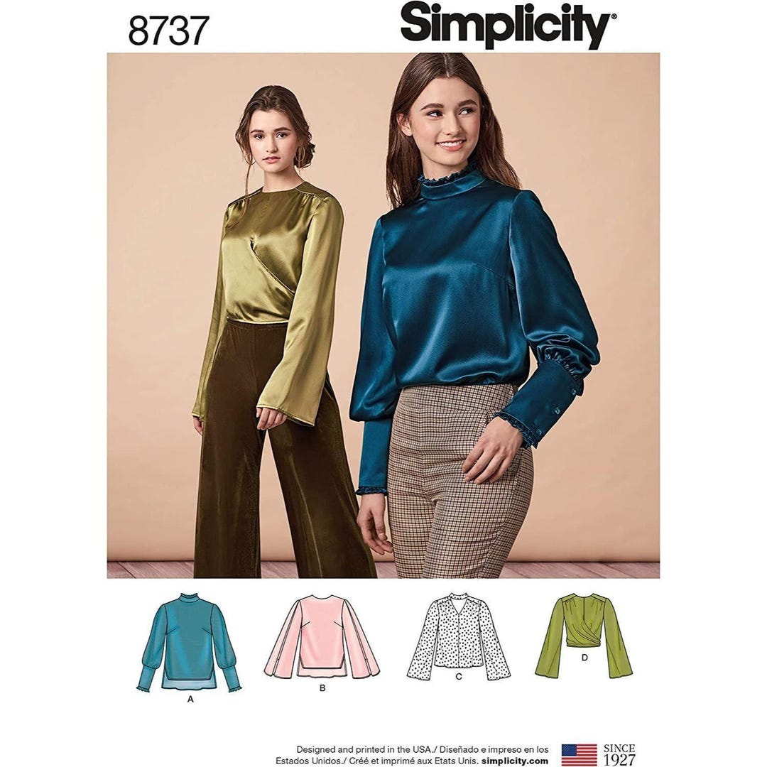 トップスパターン② Simplicity 8737 ブラウス 裁縫パターン レディース サイズ6-14