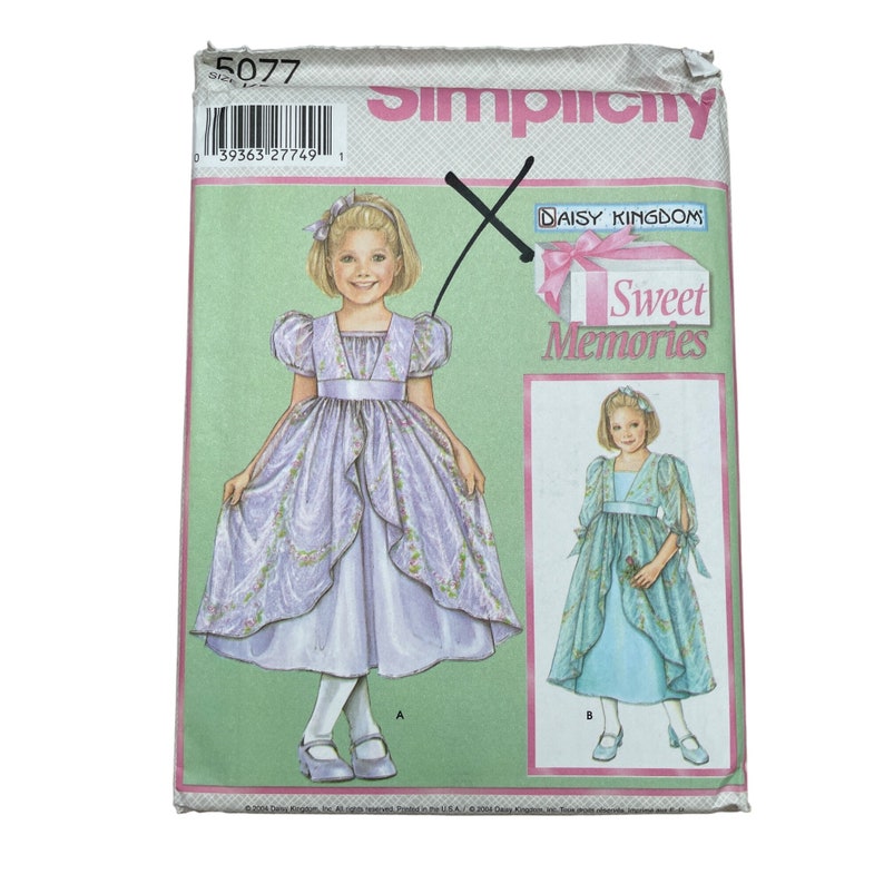 Simplicity Sewing Pattern 5077 Dress Girls Pageant Special Occasion ...