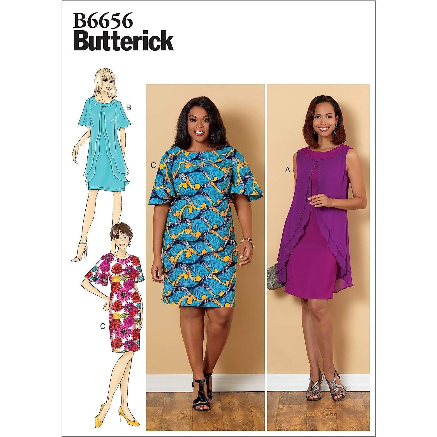 Chiffon Overlay Dress Sewing Pattern - Etsy Chiffon Overlay Dress Sewing Pattern - Etsy