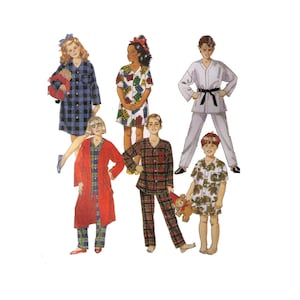 McCall&#39;s Sewing Pattern 8311 Robe Nightshirt and Pajamas Kids Unisex Size 6-7