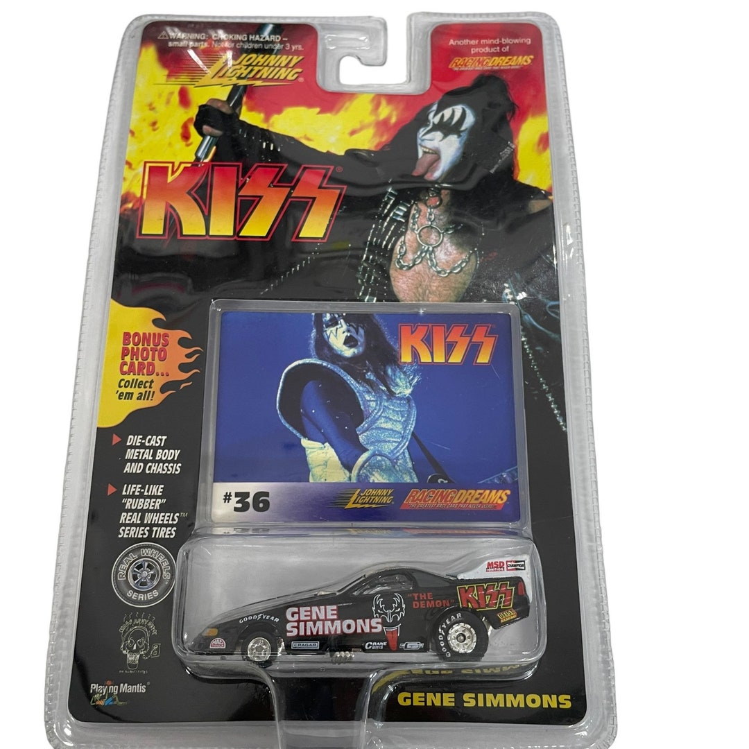 1997 Johnny Lightning KISS Gene Simmons Funny Car With Card 36 Die Cast