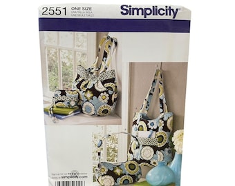Simplicity 2551 Bags Sewing Pattern One Size Tote Pouch Purse