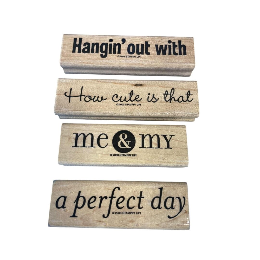 Stampin' Up! Wood Mounted Rubber Stamp Set Sentiment 4-piece - Etsy UK