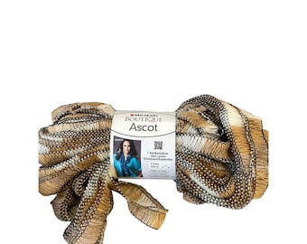 Red Heart Boutique Ascot Yarn Ruffles Tan Cream Brown Ruffle Super Bulky