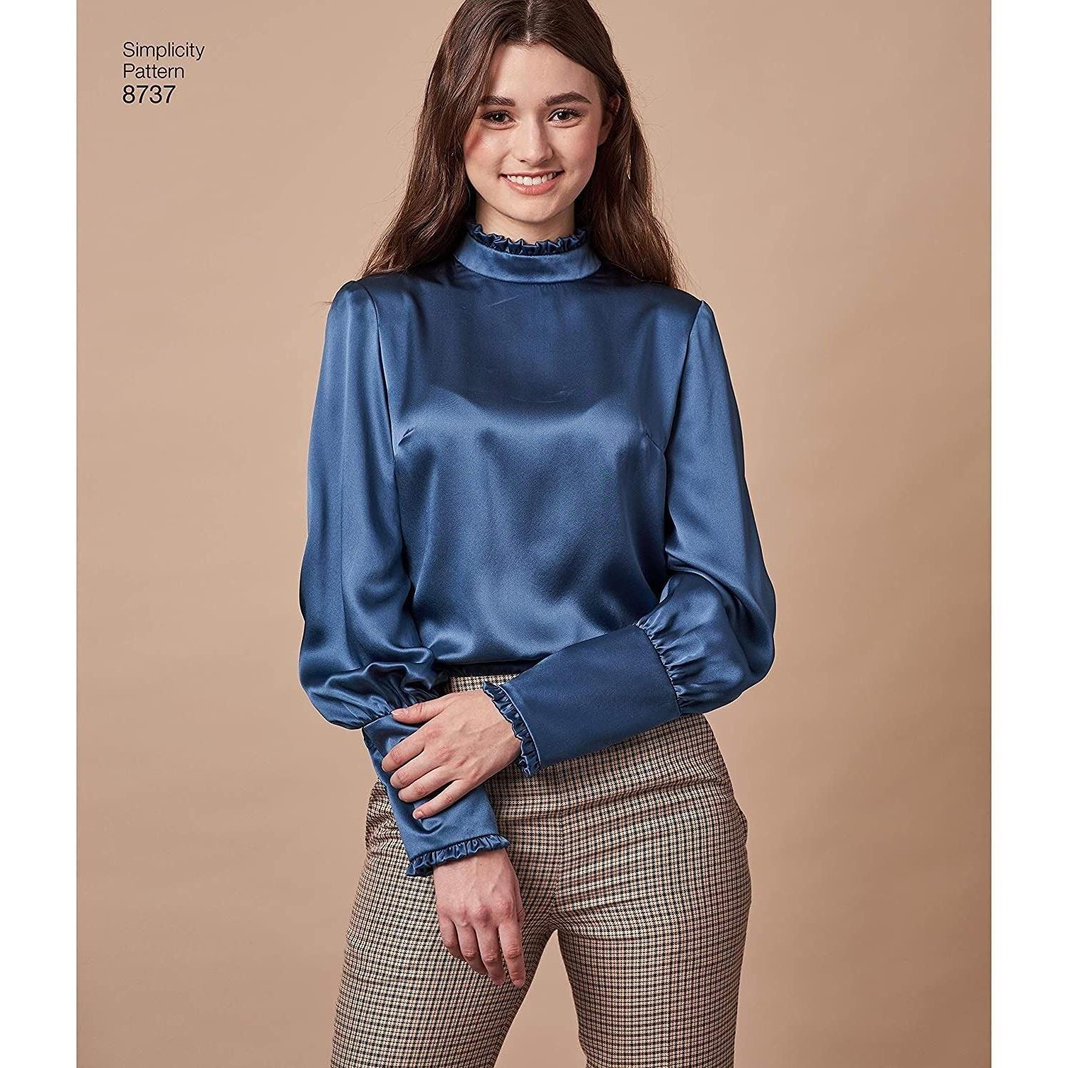 トップスパターン② Simplicity 8737 ブラウス 裁縫パターン レディース サイズ6-14