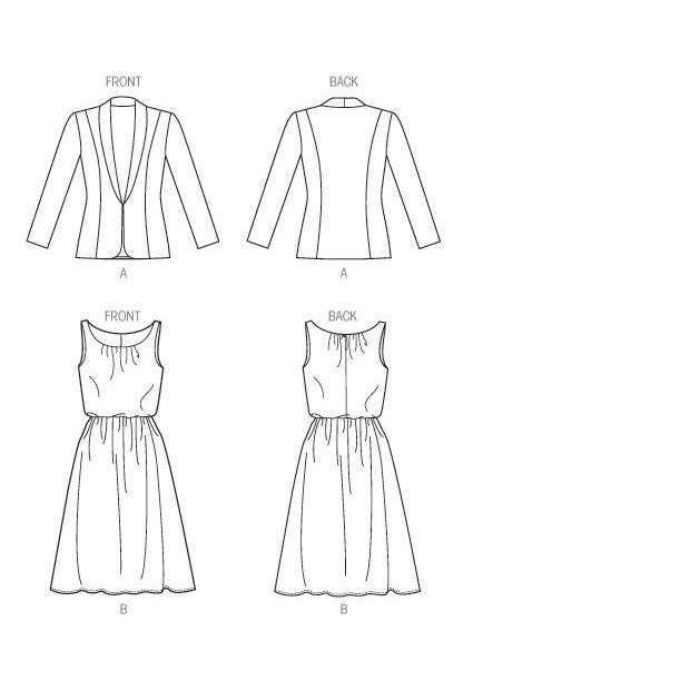 Butterick See and Sew Sewing Pattern 6079 Misses Jacket Dress Size 8-16 ...
